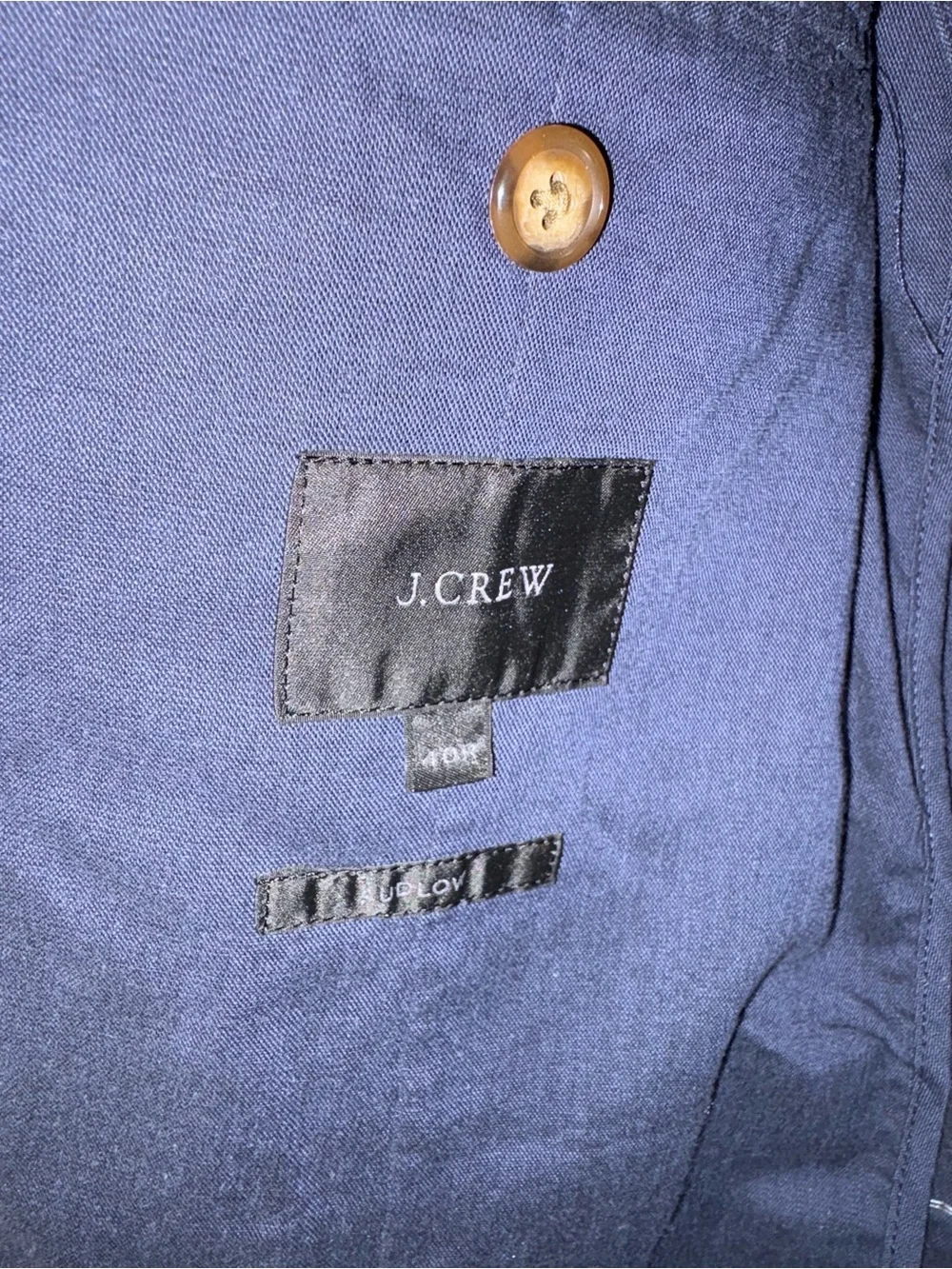 J. Crew Blue Cotton Blazer with Brass Buttons
